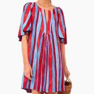 Pomander Place Painterly Stripe Finley Flutter Sleeve Dress